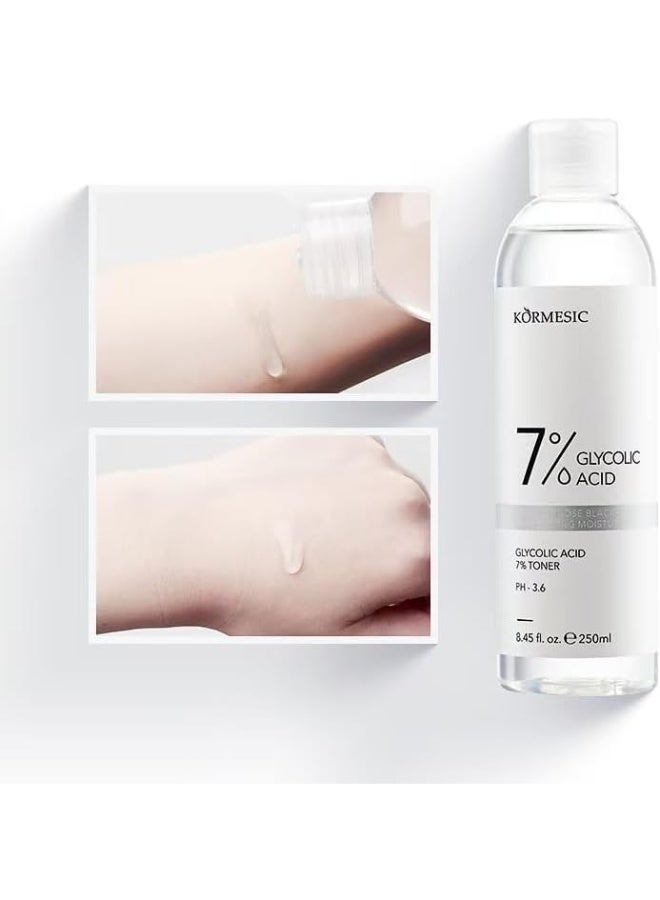 Kormesic Glycolic Acid Toner 7% AHA for Face, Exfoliating Toner to Brighten Skin, Reduce Dark Spots & Minimise Pores, 250ml - Image 4